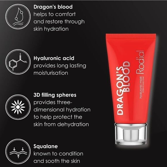 Rodial Dragon's Blood Hyaluronic & Squalane Plumping & Deep Hydration Mask - Picture 3 of 11
